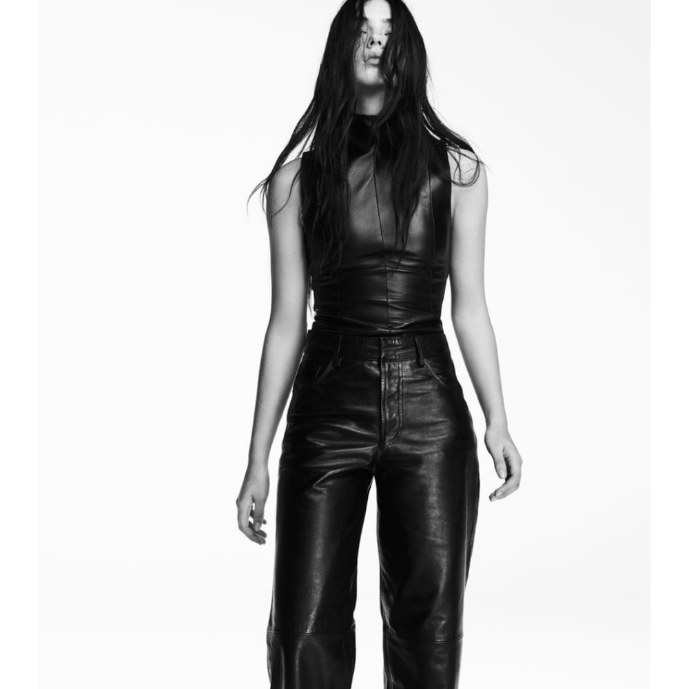 ZARA NWT SLEEVELESS REAL LEATHER TOP LIMITED EDITION SIZE LARGE SOLD OUT!!!!